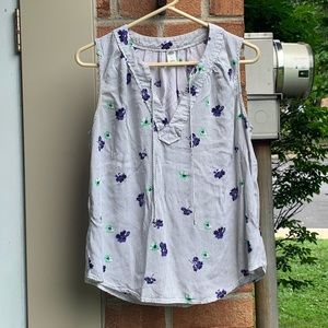 Stripped and floral tank top